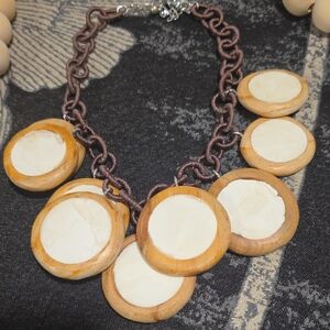 Elegant Cream and Brown Necklace